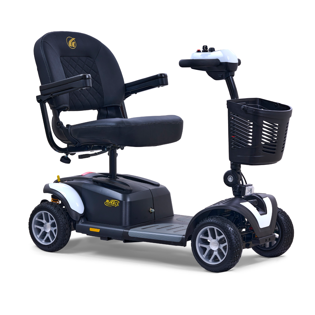 Golden GB148 BuzzAround EX 4-Wheel Long Range Travel Scooter - Crisp White front right